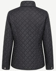 Black Brown Long Length Quilted Jacket Corfu Jeans