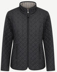 Black Brown Long Length Quilted Jacket Corfu Jeans