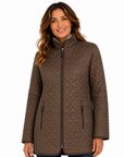 Brown Brown Long Length Quilted Jacket Corfu Jeans