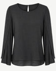 Black Crepe Georgette Layered Blouse Corfu Jeans