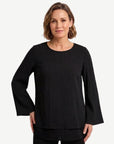 Black Crepe Georgette Layered Blouse Corfu Jeans