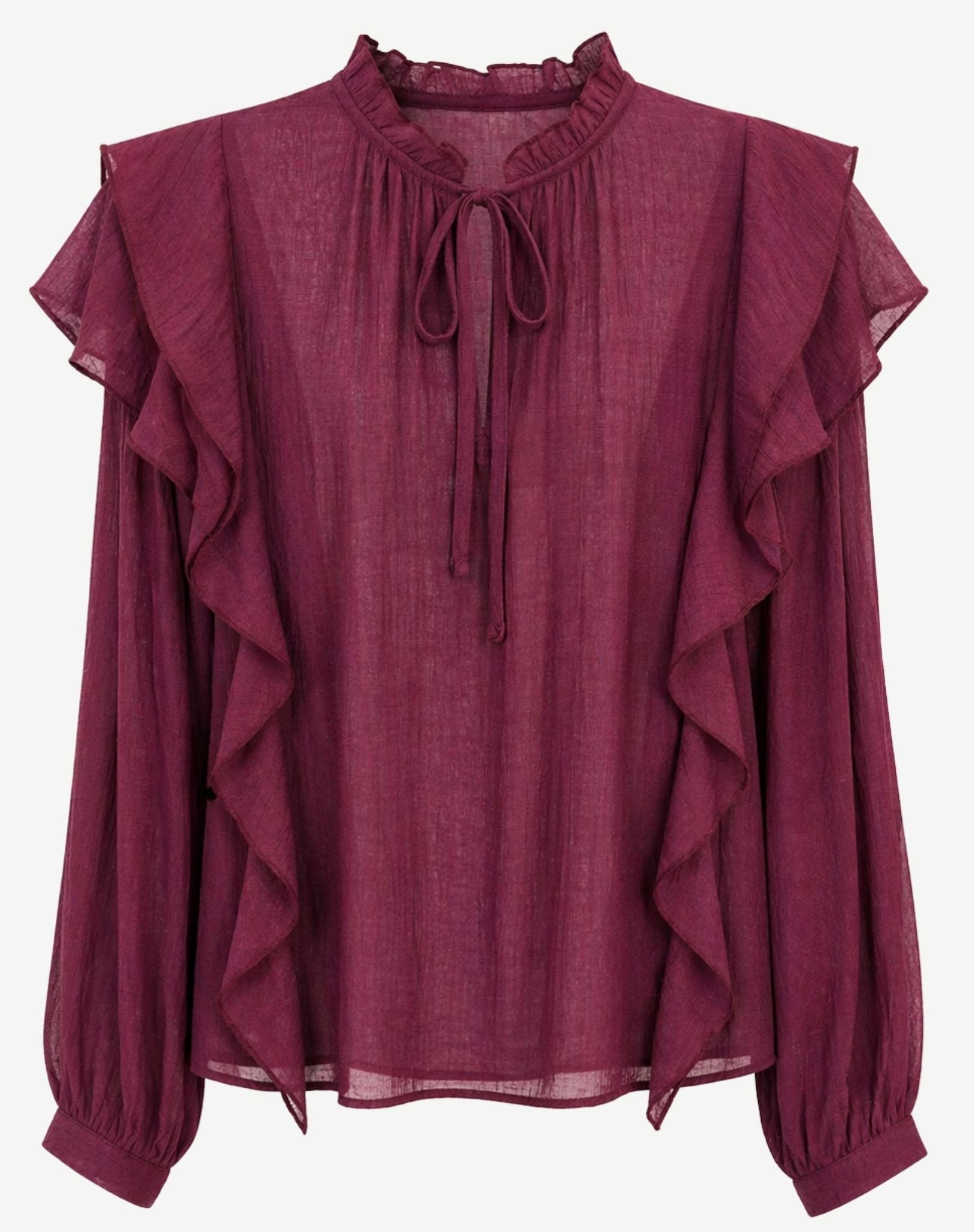 Bordeaux Long Sleeve Blouse Corfu Jeans