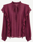 Bordeaux Long Sleeve Blouse Corfu Jeans