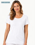 White Pima Cotton T-Shirt – 100% Cotton Crew Neck Tee