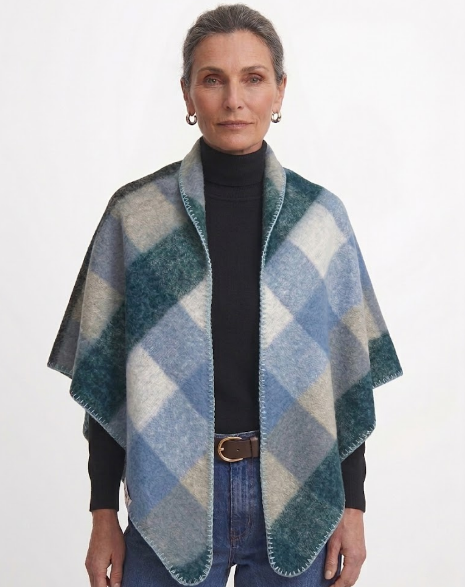 Winter Blues Checked Blanket Cape Corfu Easy Living
