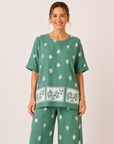 Aquella Printed Short Sleeve Top Corfu Jeans