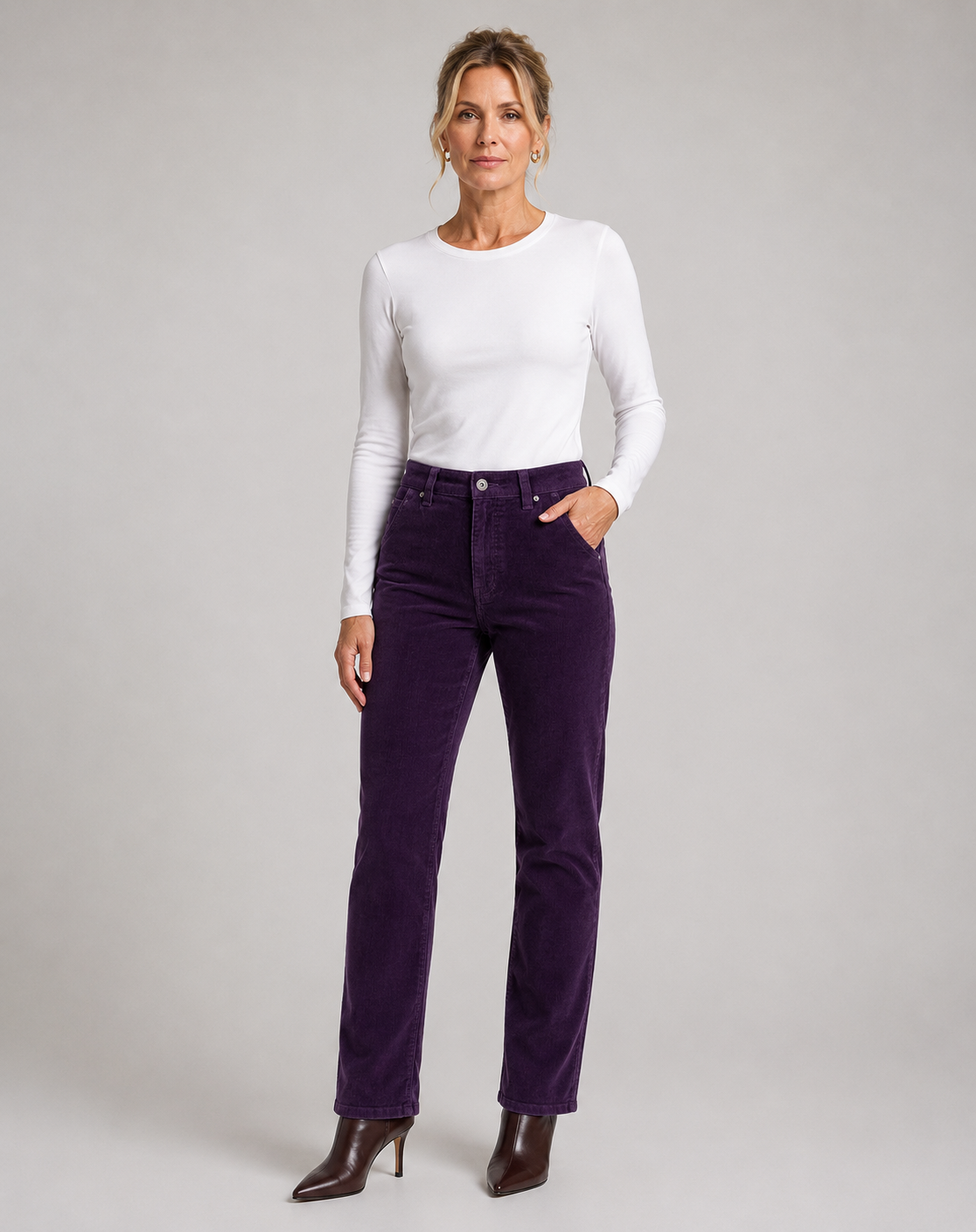 Coronation 16W Stretch Cord Pants Corfu Jeans