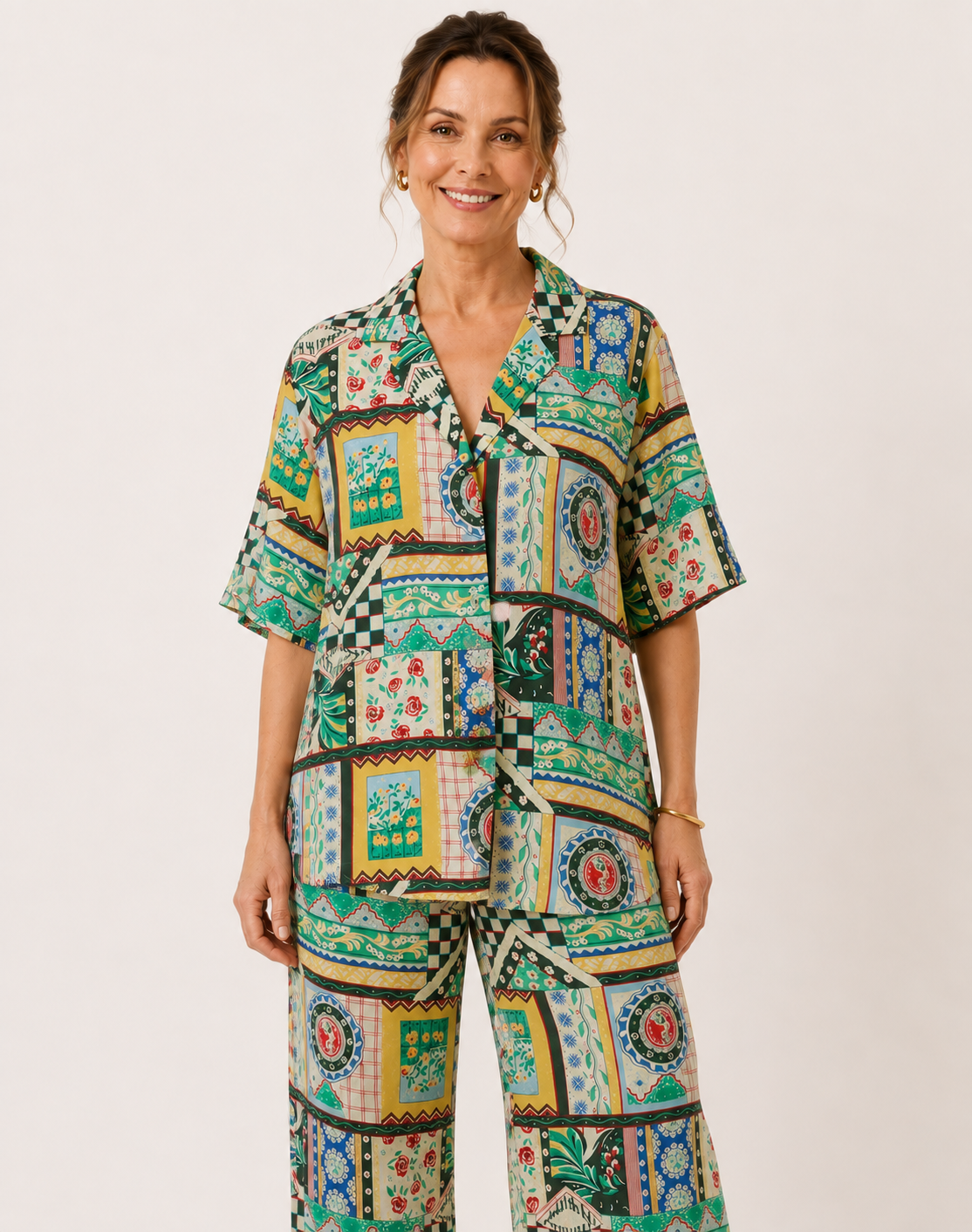 Sole Di Capri Printed Short Sleeve Shirt Corfu Jeans