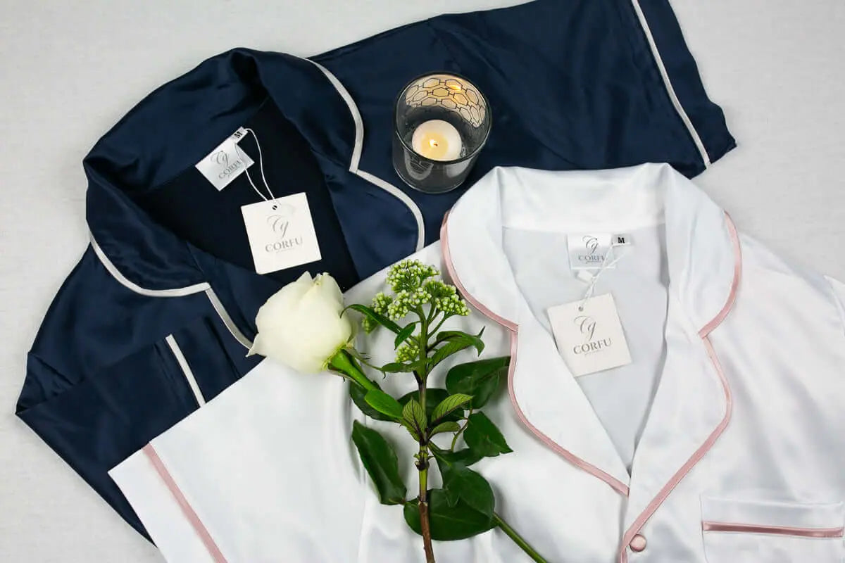 Anastasia - White 2 Piece Pyjama Short Sleeve Corfu Jeans