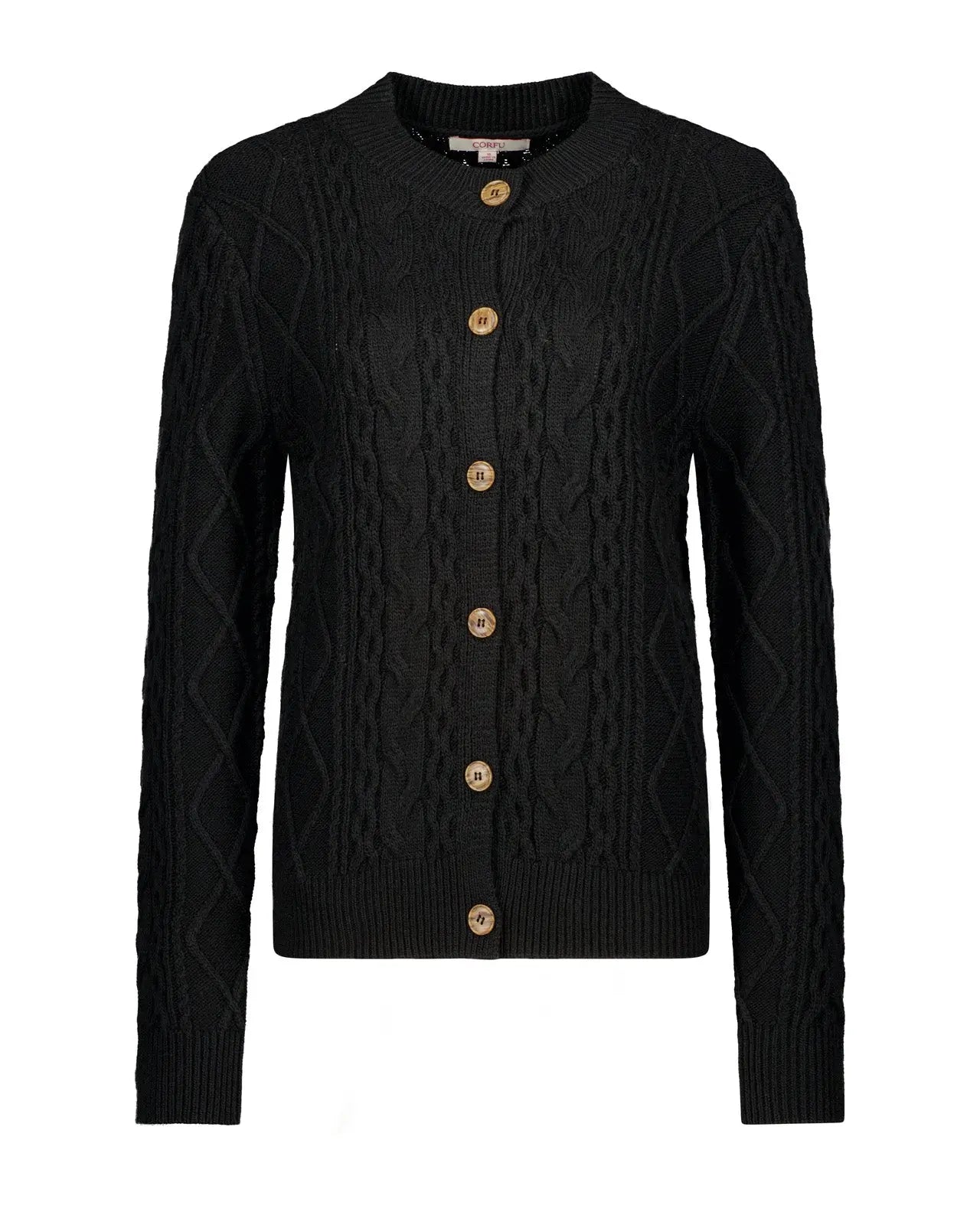 Black Cable Knit Cardigan Corfu Jeans