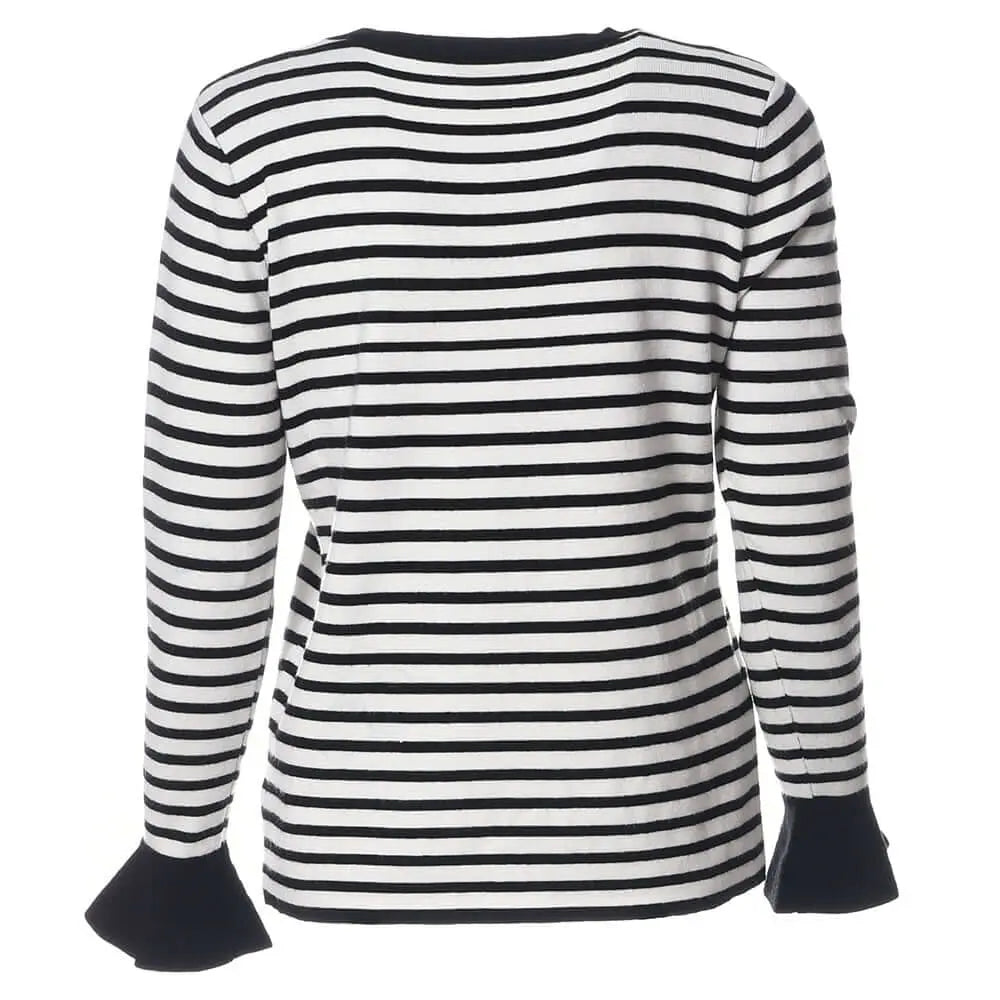 Black Cream Striped Top Corfu Jeans