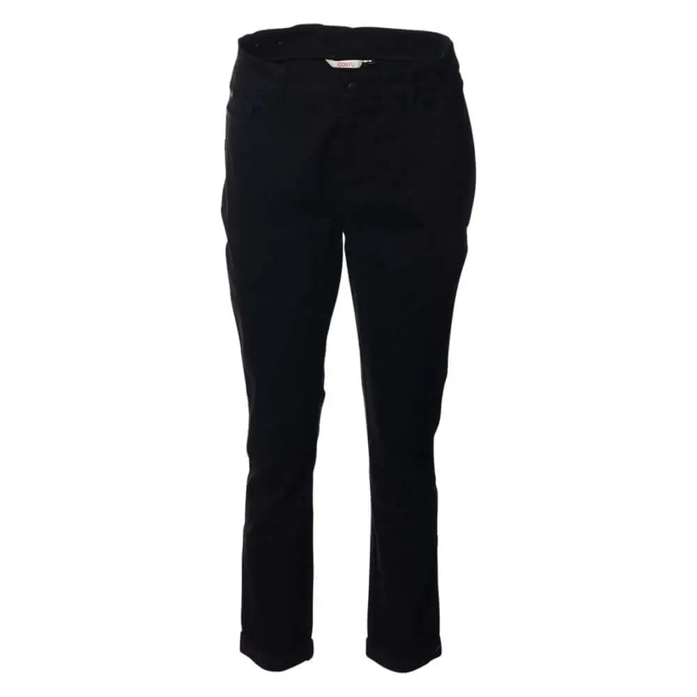 Black Winter Stretch Twill Trousers Corfu Jeans