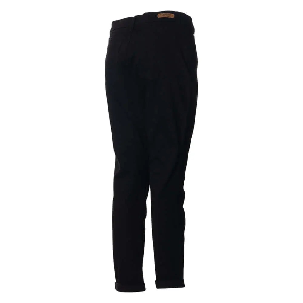 Black Winter Stretch Twill Trousers Corfu Jeans