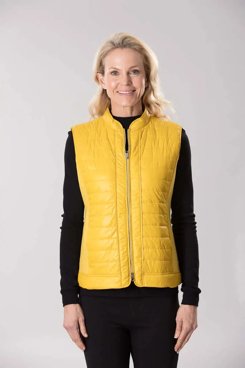 Butterscotch Ponti/Polished Nylon Vest Corfu Jeans