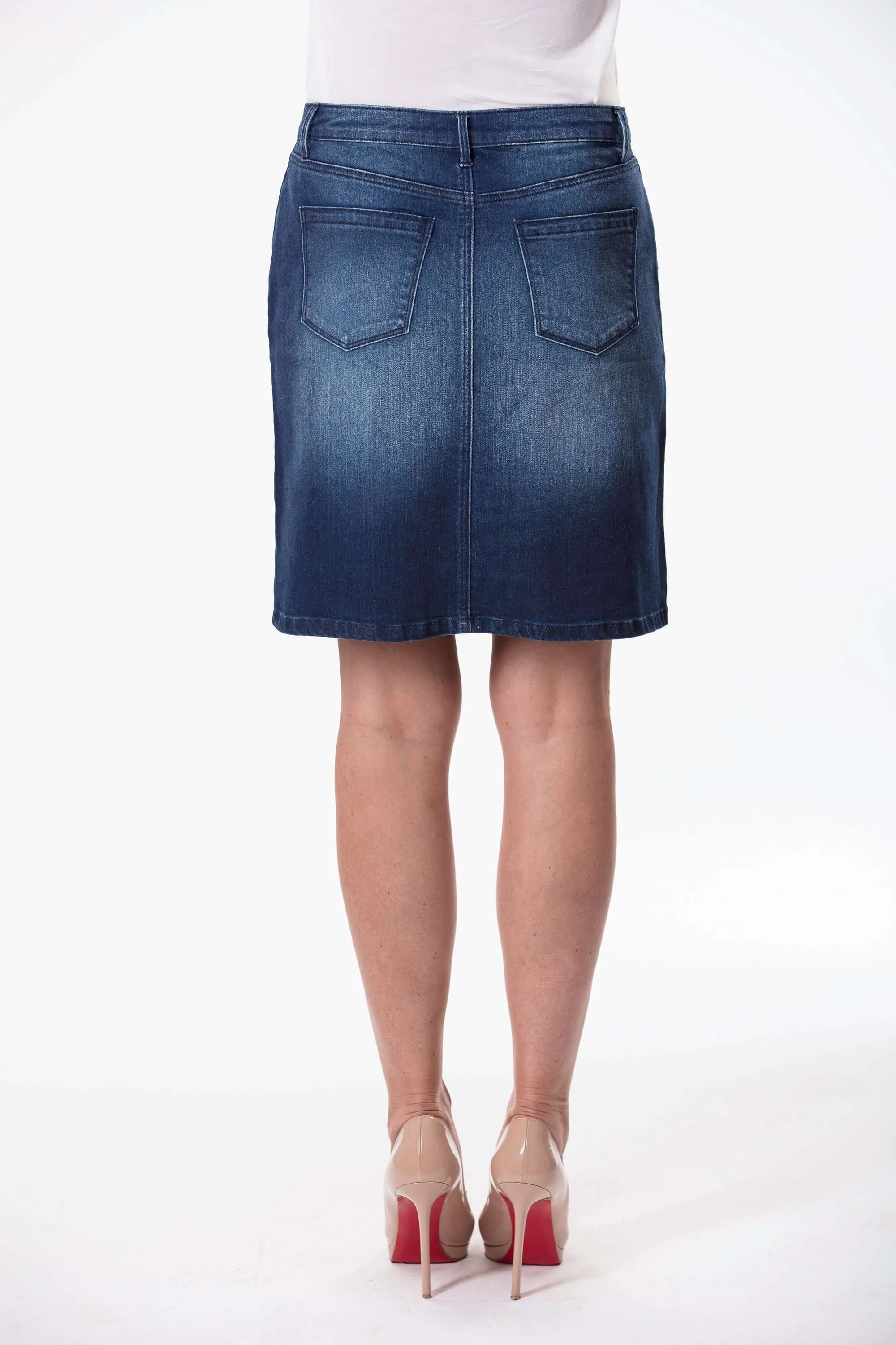 Clara French Blue Denim Skirt W04B5198 Corfu Jeans