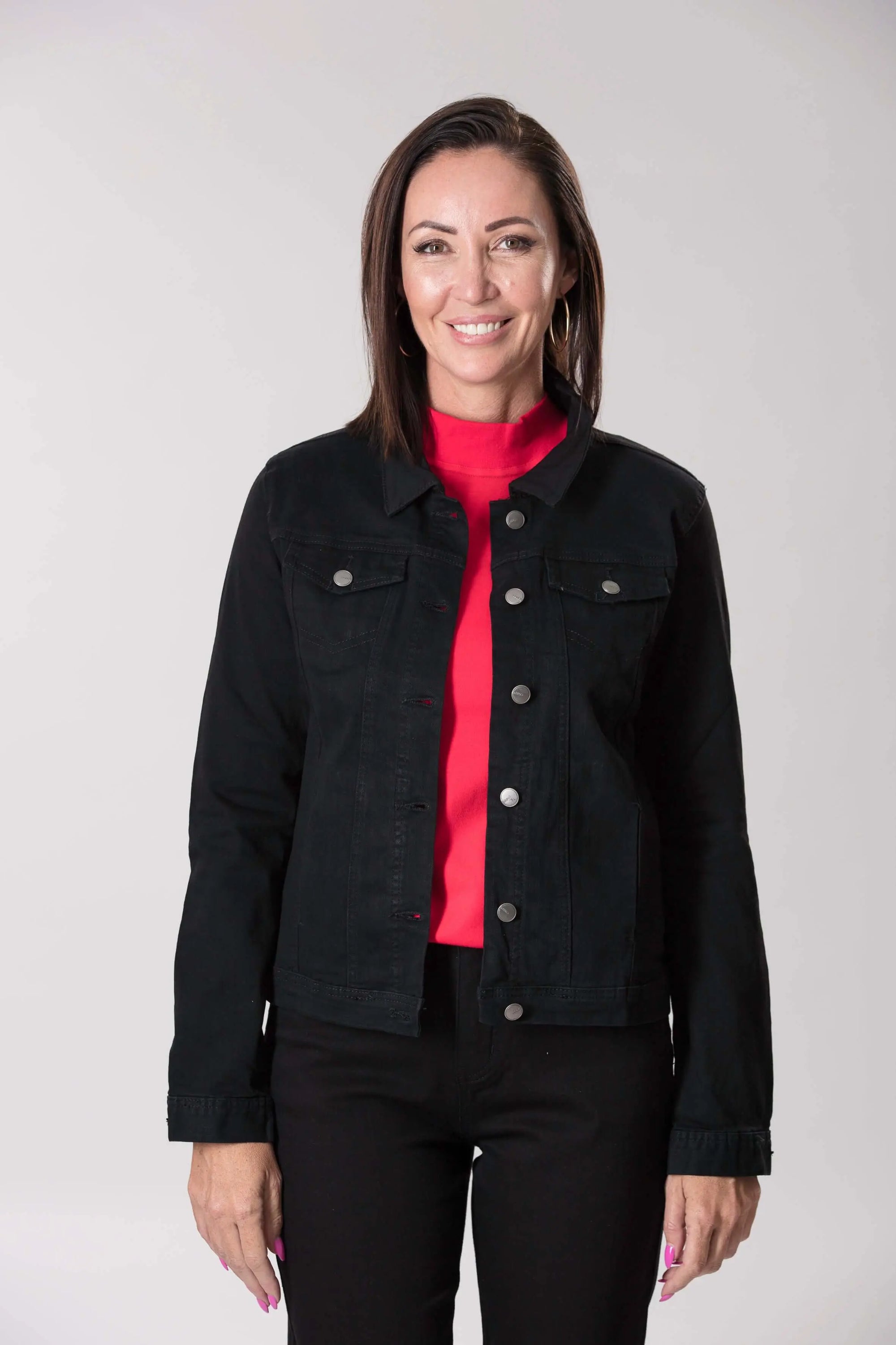 Corfu Black Stretch Denim Jacket Corfu Easy Living