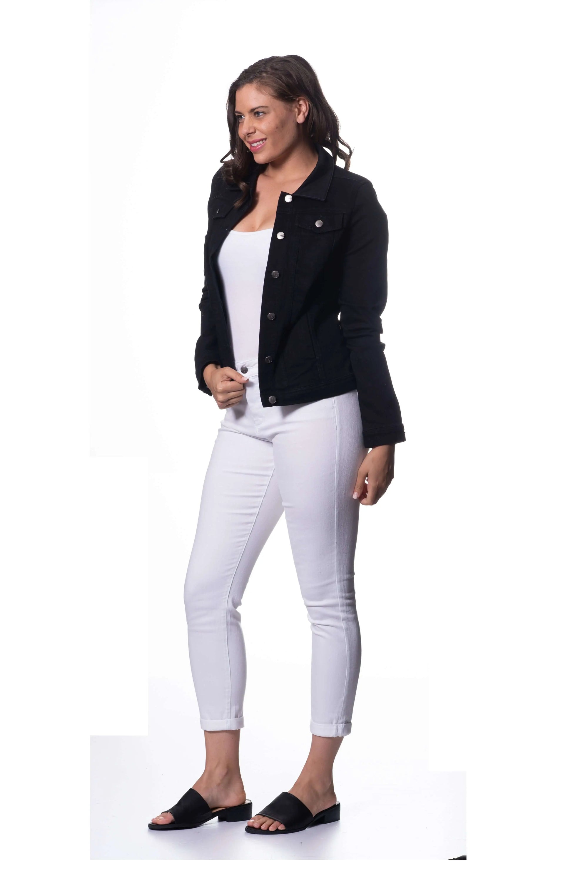 Corfu Black Stretch Denim Jacket Corfu Easy Living