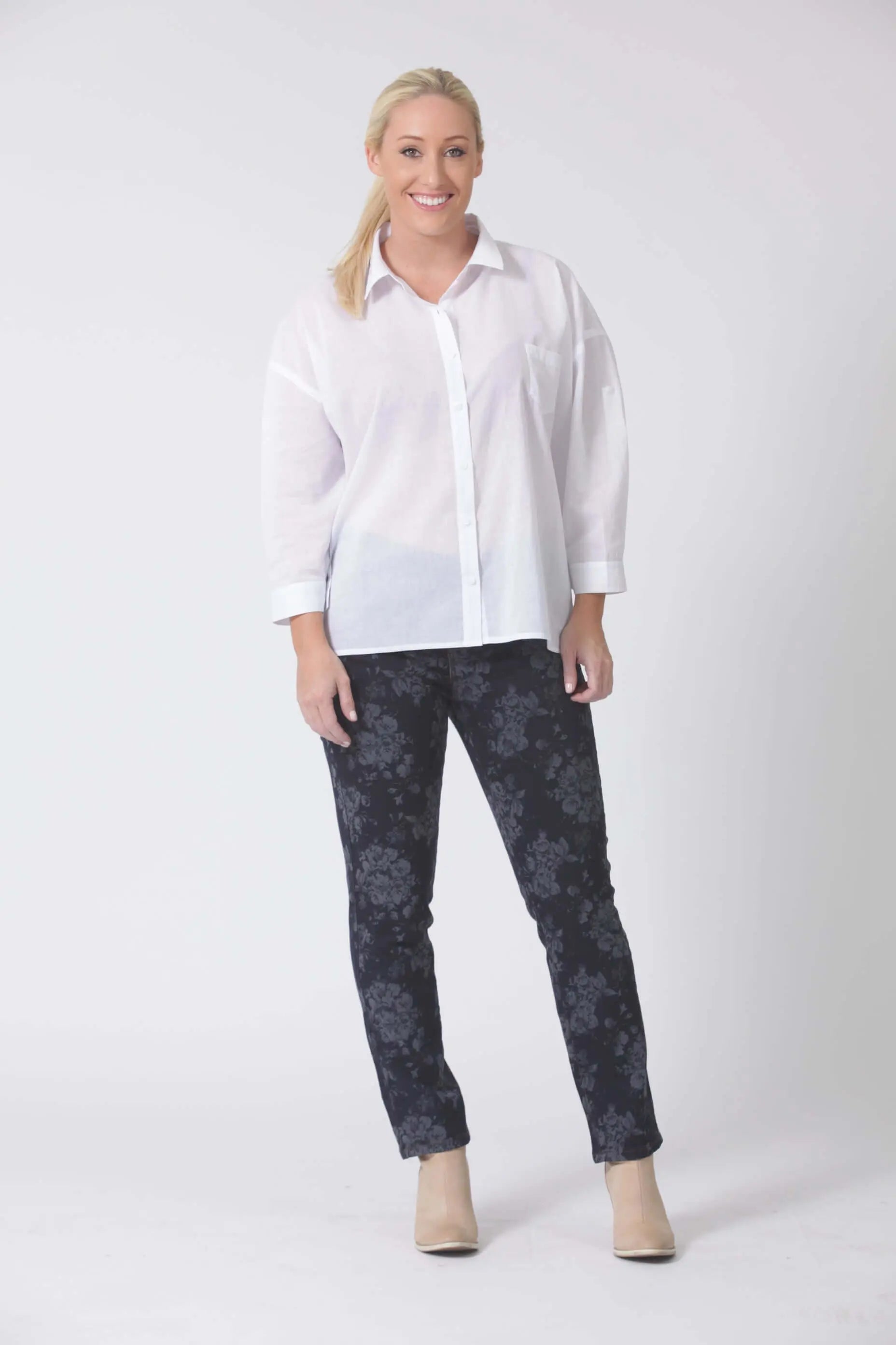 Deep Sea Jacquard Denim Jeans Corfu Easy Living