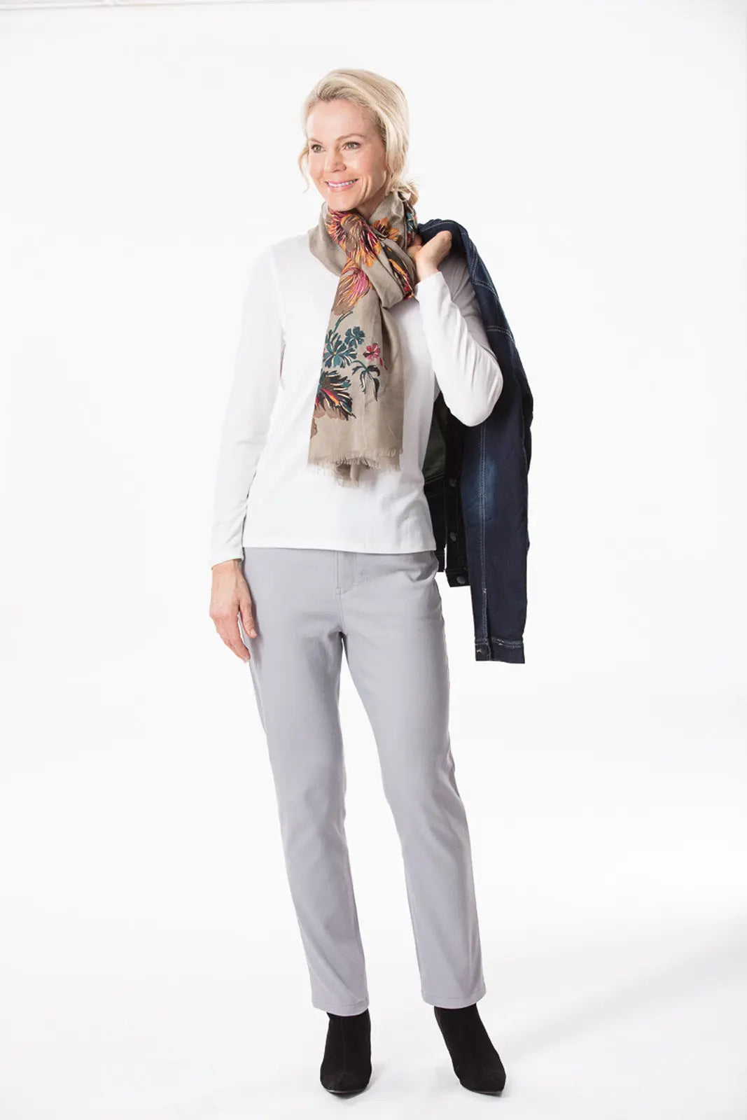 Frost Grey Smart Casual Pants W212074 Corfu Jeans