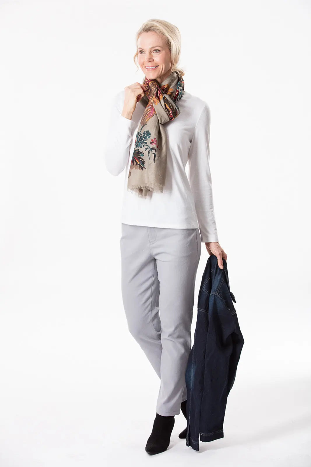 Frost Grey Smart Casual Pants W212074 Corfu Jeans