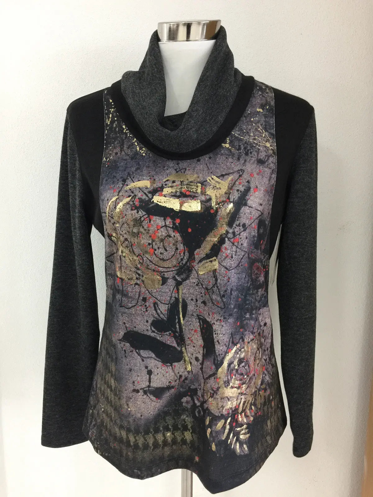 Gold Foil Cowl Neck Top Corfu Jeans