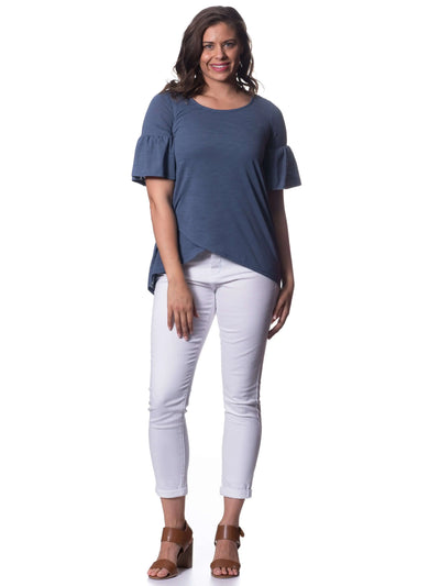 Indigo Blue Bamboo Short Sleeve Top Corfu Easy Living