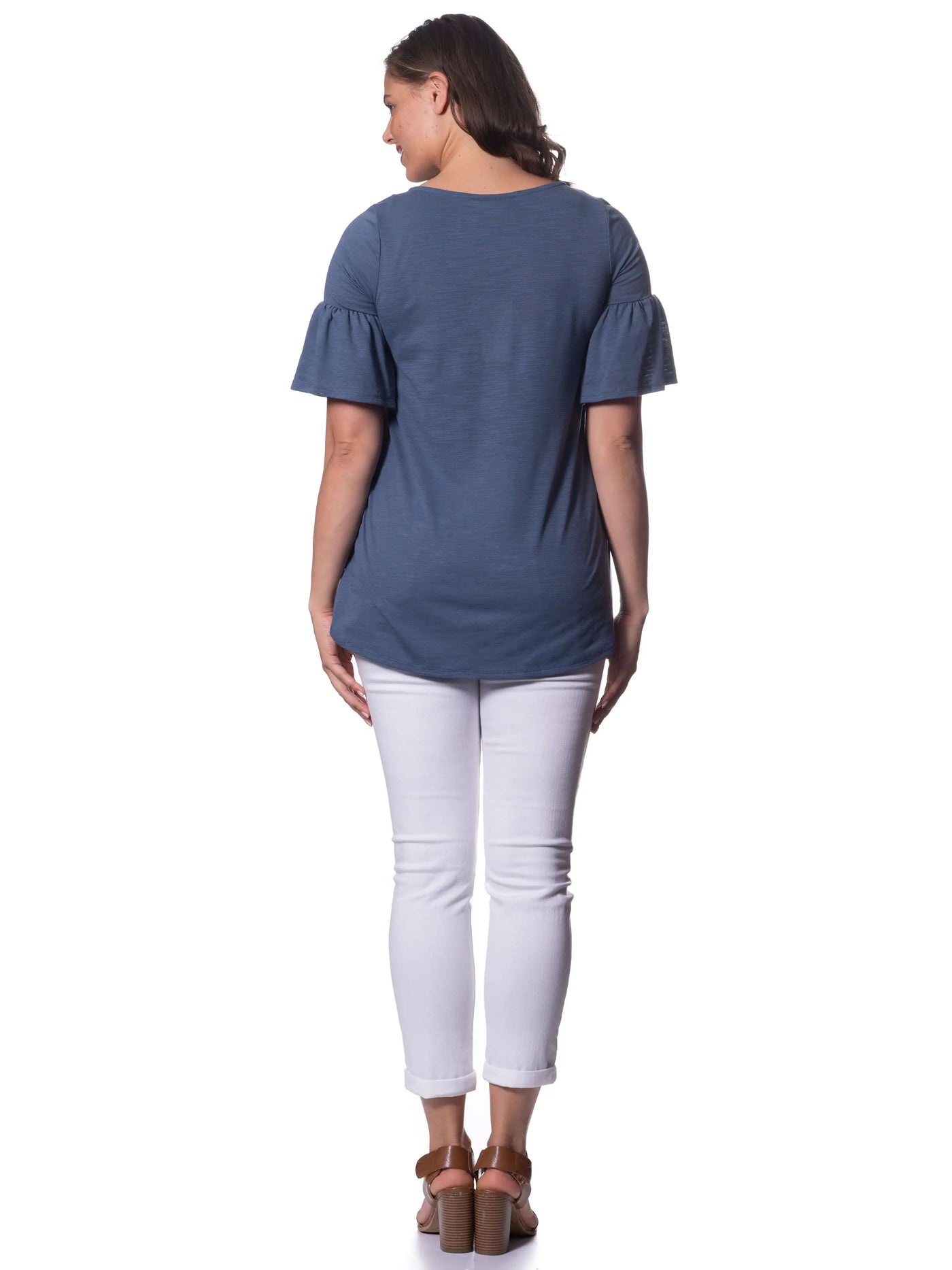 Indigo Blue Bamboo Short Sleeve Top Corfu Easy Living