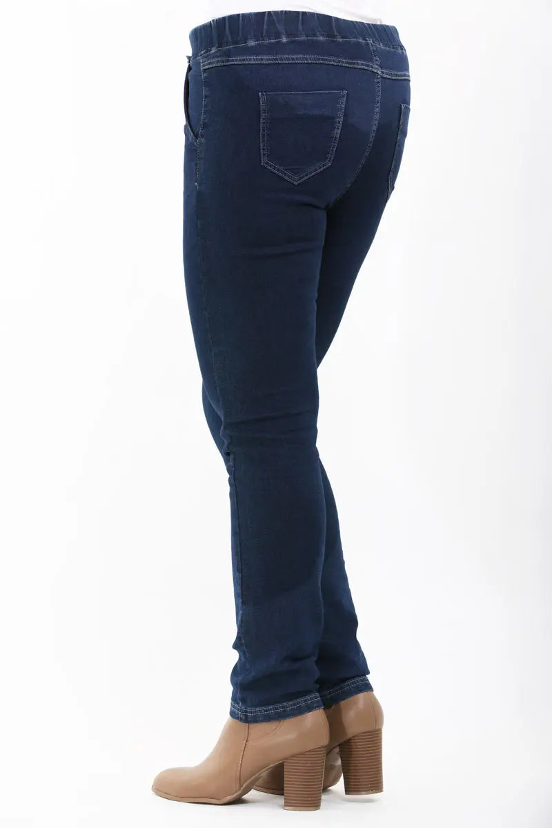 Indigo Night Elasticated Drawstring Stretch Denim Jeans Corfu Jeans