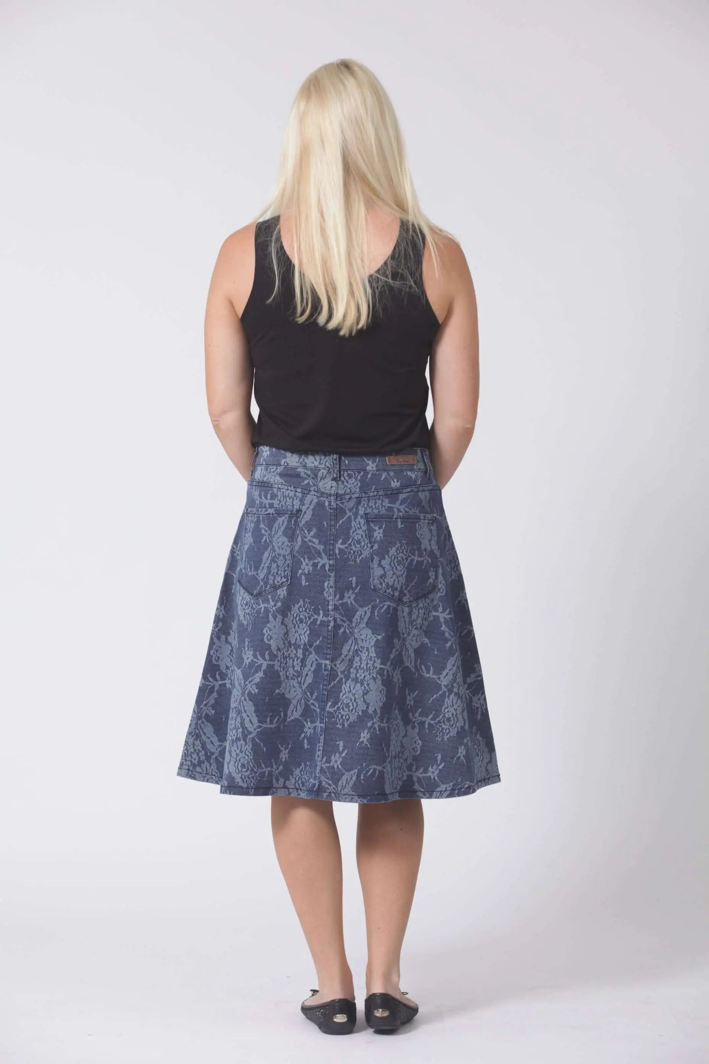 Lace A-Line Denim Skirt Corfu Easy Living