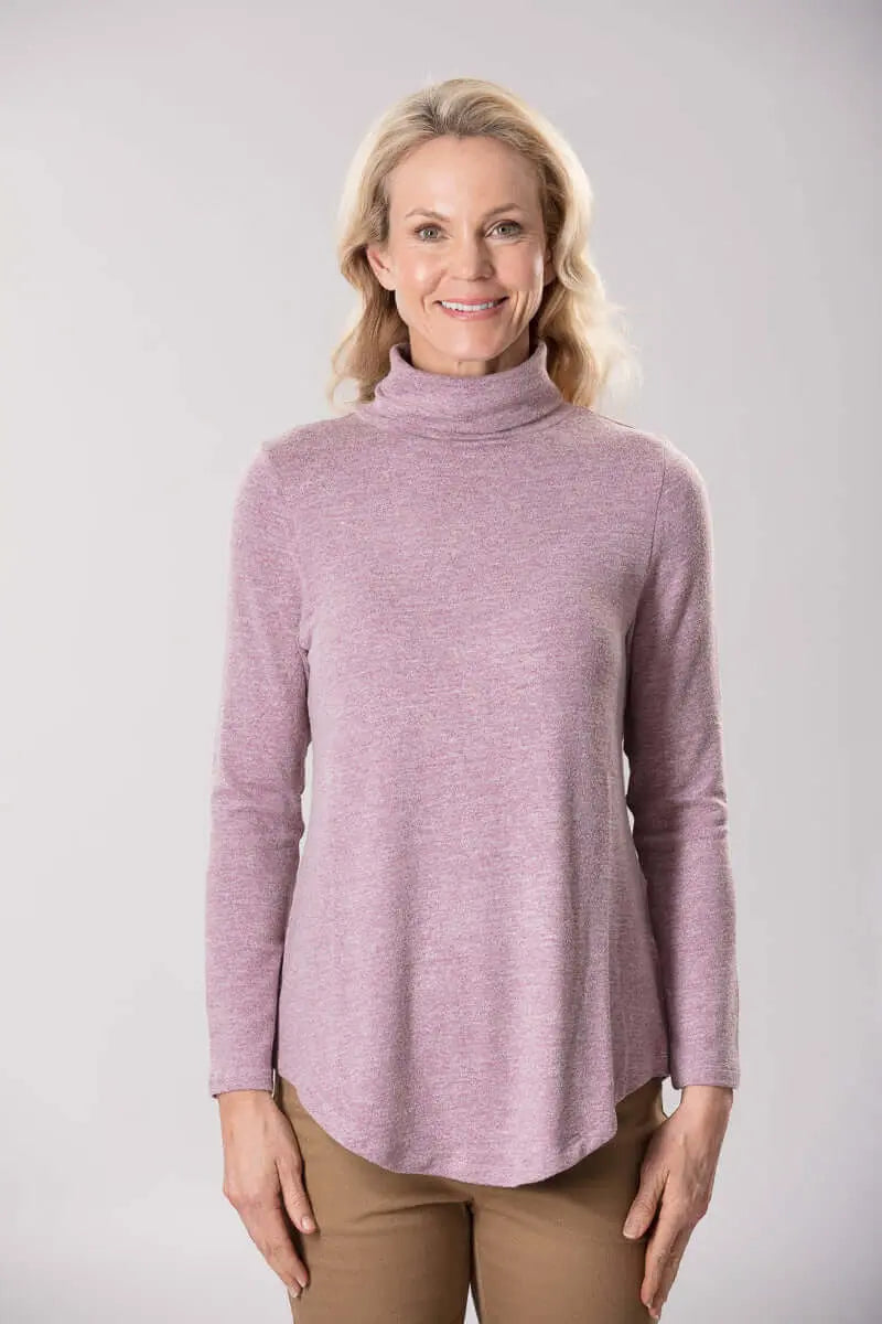 Mulberry Stretch Marble Knit Turtleneck Corfu Jeans