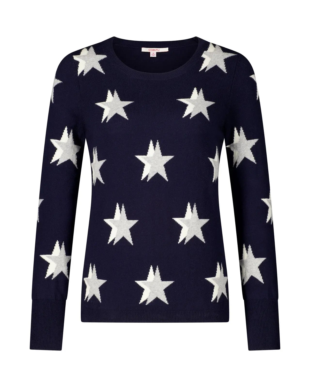 Navy and Pewter Star Long Sleeve Top W2249185 Corfu Jeans