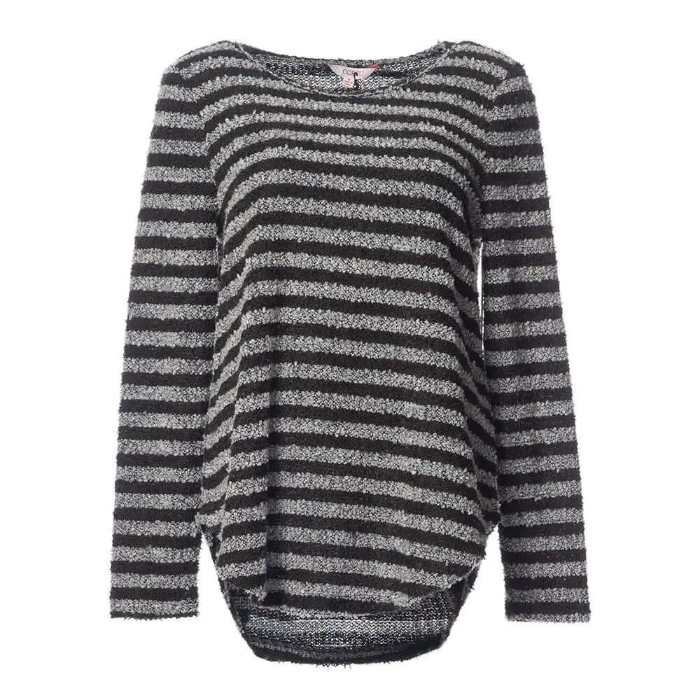 Otter Stripe Poodle Knit Long Sleeve Top Corfu Jeans