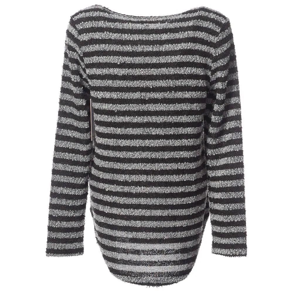 Otter Stripe Poodle Knit Long Sleeve Top Corfu Jeans
