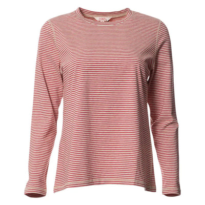 Red Cotton Dyed Stripe Long Sleeve Top Corfu Jeans