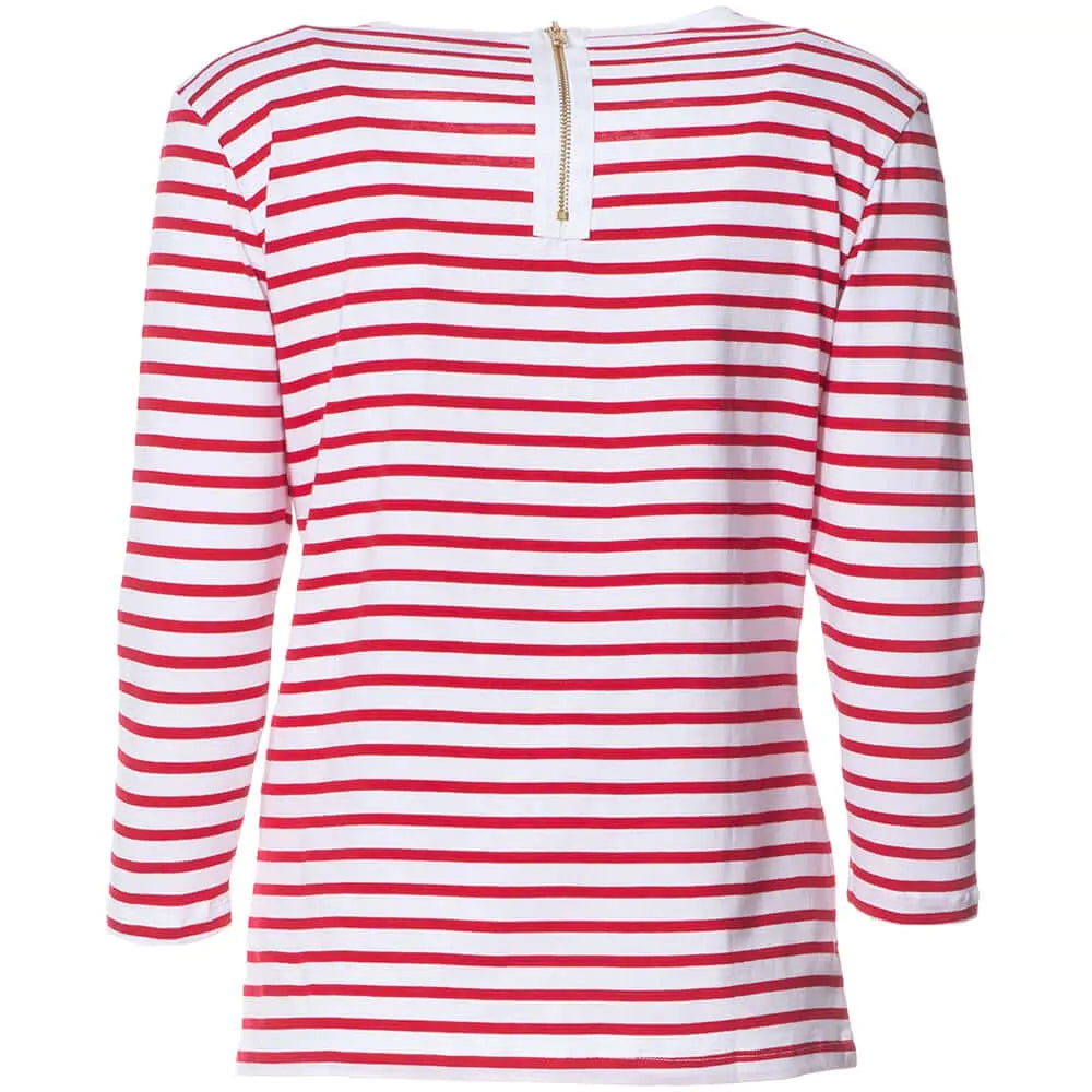 Red Stripe Cotton Long Sleeve Top Corfu Easy Living