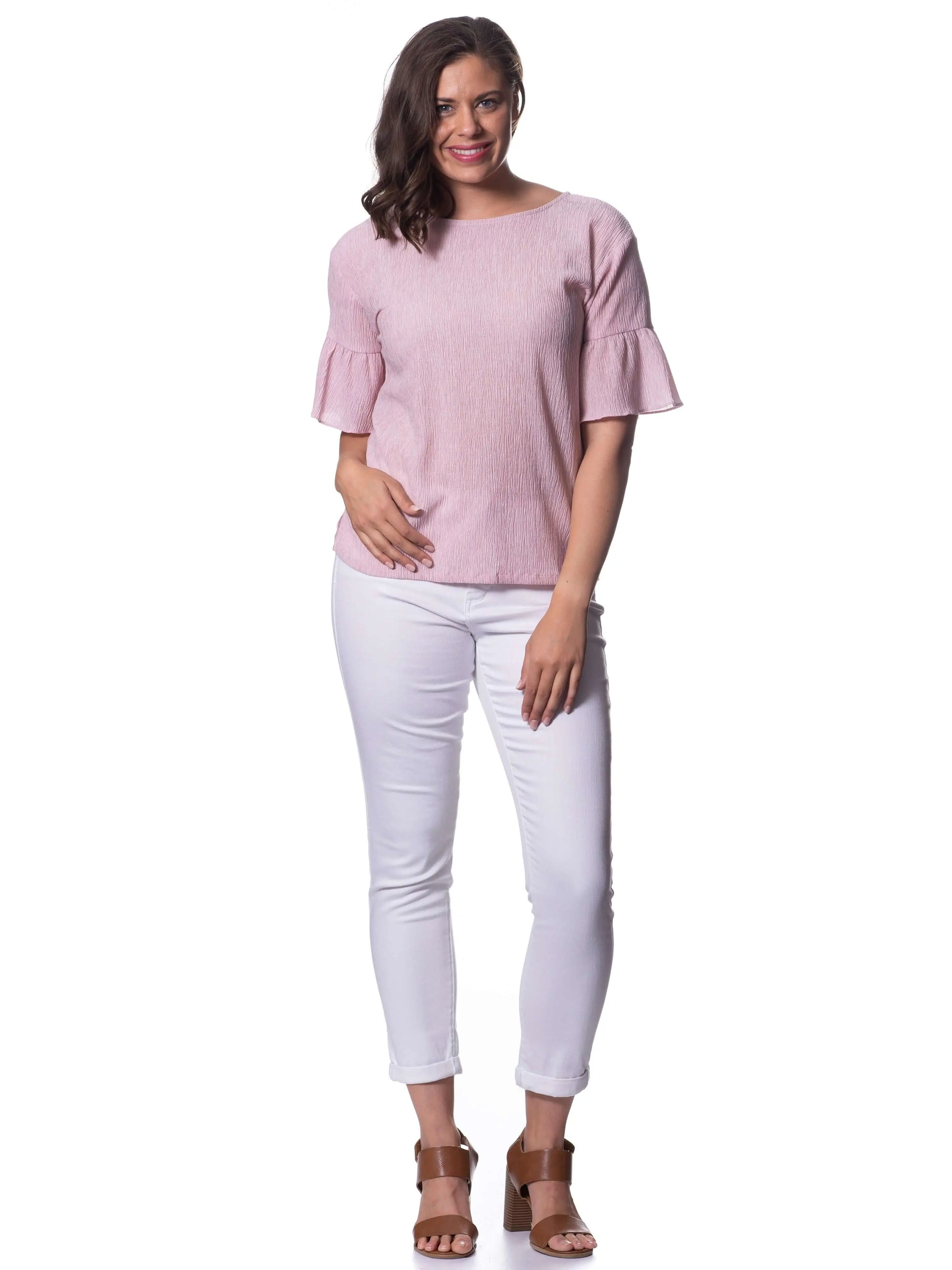 Shell Pink Crinkle Tencil Top Corfu Easy Living