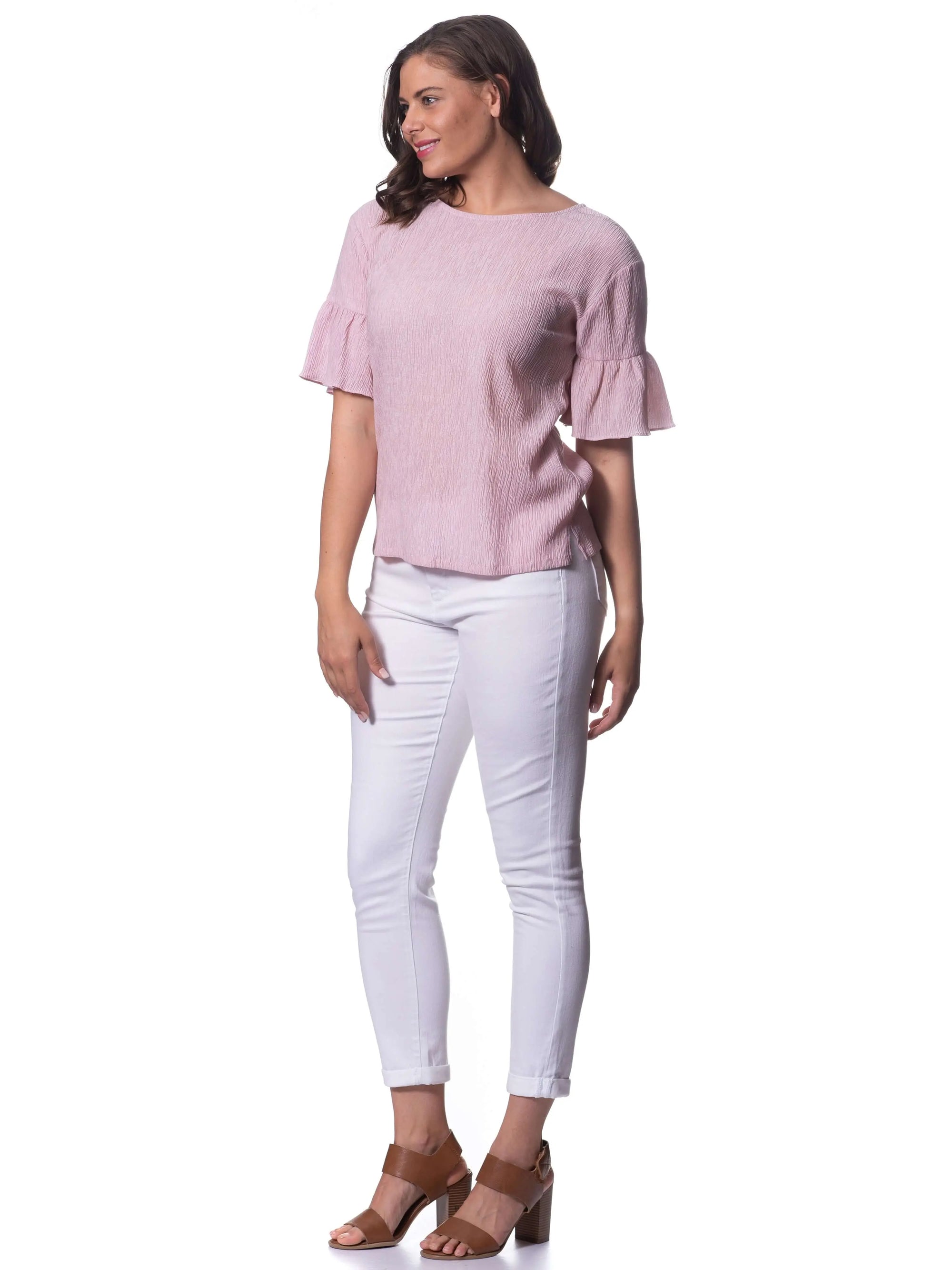 Shell Pink Crinkle Tencil Top Corfu Easy Living