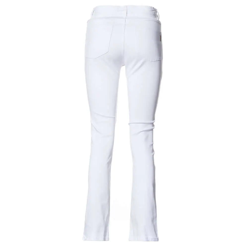 Straight Leg White Stretch Denim Jeans W04B1006 Corfu Jeans