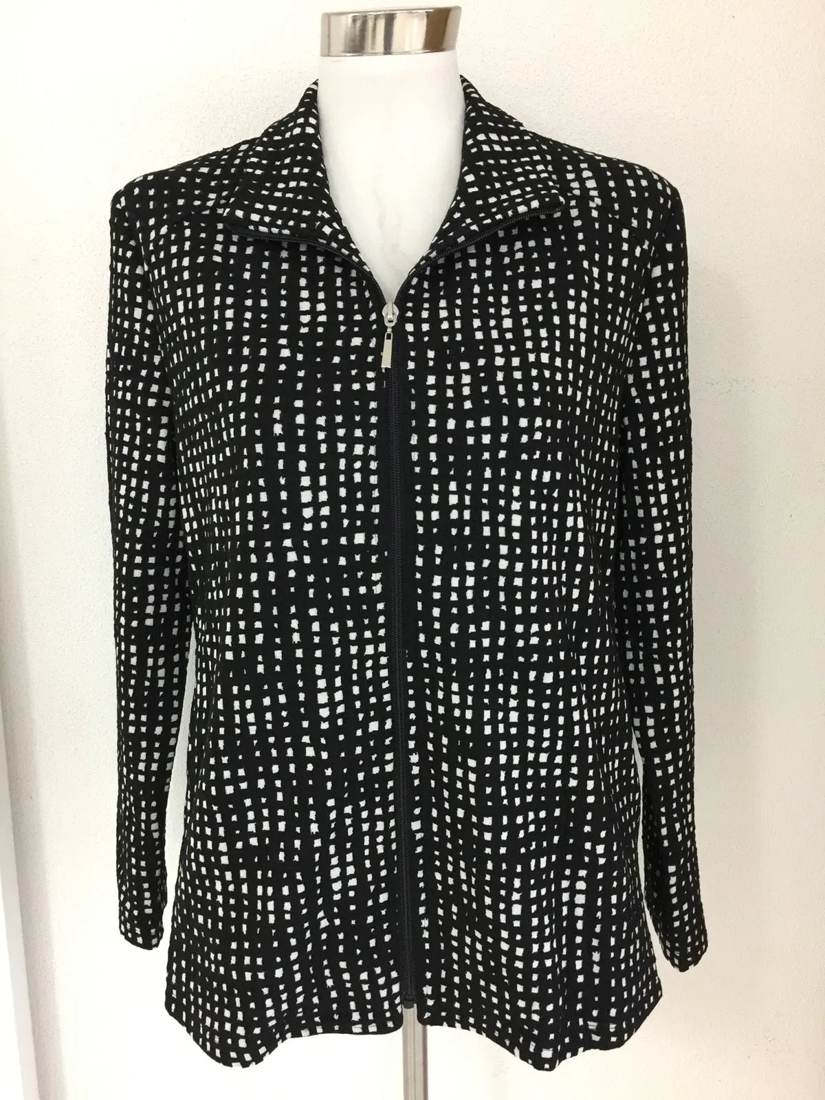 W2138645 Black/White Zip Jacket Corfu Jeans