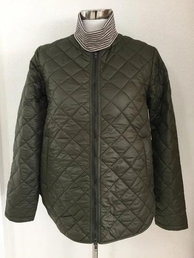 W2167658 Deep Olive Quilted Jacket Corfu Jeans